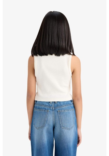 Defacto Kız Çocuk Bisiklet Yaka Basic Düz Atlet D9097a825hser100 Ekru