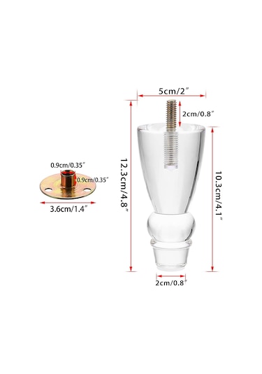 Suntek Magideal 4 Inç Akrilik Mobilya Ayakları 4 Adet