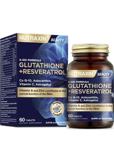 Nutraxin A-Oxi Formula Glutathione Resveratrol 60 Tablet Astaksantin Q-10 Çinko Bakır Selenyum
