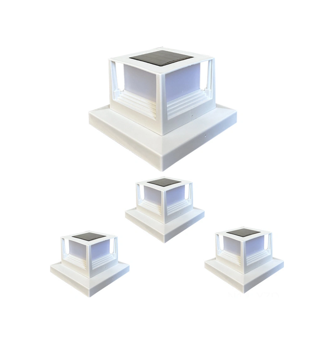 Yuntech01 Solar Enerjiyle Çift Renkli Işık Veren Dış Mekan Bahçe Çit Lambası - Tahta Sütun Başı, 6-12 Saat Sürekli Aydınlatma