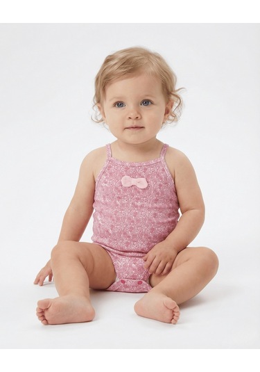 S-Mall Bibaby Pink Flowers Jakarlı Bebek Badi - Pembe (491109325) Pembe