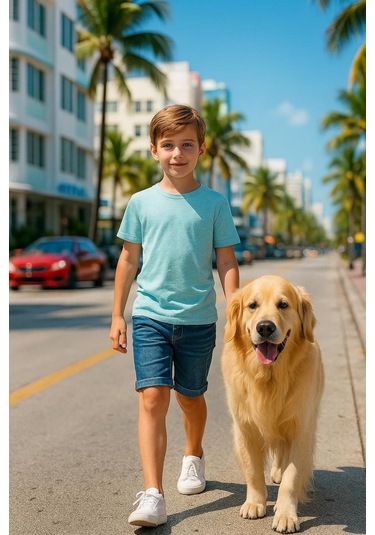 Mavimelanj Çocuk T-shirt Kız Erkek Unisex %100 Pamuk Mavimelanj