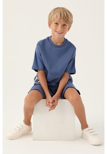 Rolypoly Enjoy Summer İndigo Erkek Çocuk Bermuda Takım 5274-43132 İndigo