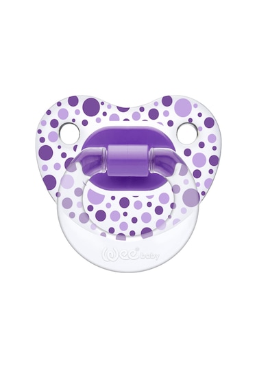 Wee Baby Şeffaf Desenli Damaklı Emzik 0-6 Ay Mor