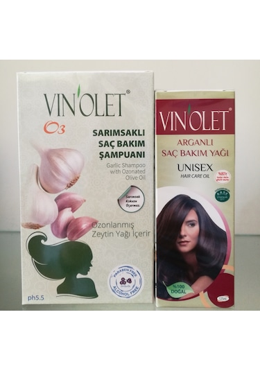Vinolet Sarımsaklı Saç Bakım Şampuanı 350 ML + Arganlı Saç Bakım Yağı 125 ML