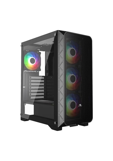 PowerBoost PB-PS5846B 600W ATX USB 3.0 Rainbow Fanlı Mesh Gaming Siyah Kasa
