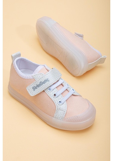 Şirinbebe Şiringenç Keten Somon Kız İlkadım Bebek Çocuk Ayakkabısı-2899-somon Somon