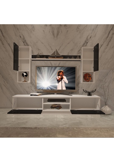 Decoraktiv Eko 5dab Slm Dvd Tv Ünitesi Tv Sehpası Beyaz - Siyah