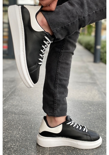 Luis A Costa Lc107 Siyah Arka Beyaz Bt Bağcıklı Erkek Ayakkabı Renkli