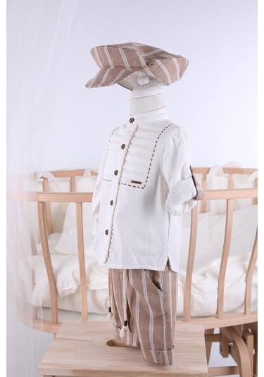 Babyhola Şapkalı Gömlek Şort Erkek Çocuk Yazlık Takım 2709 001