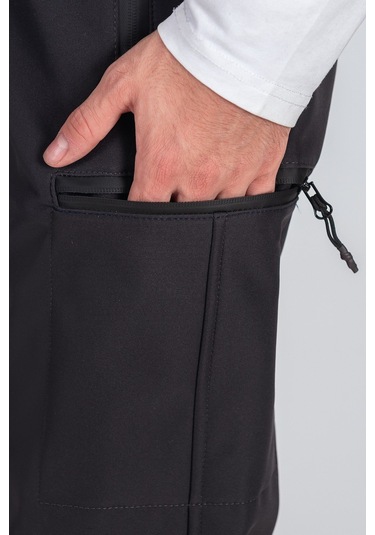 Erkek Suya Ve Rüzgara Dayanıklı Softshell Outdoor Pantolon Füme