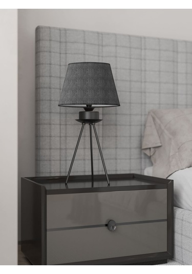 Luxora Avizade Eskitme Tripod Ayaklı Siyah Şapkalı Modern Masa Siyah