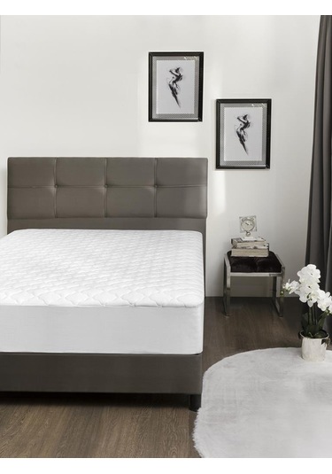 Sıvı Geçirmez Kapitone Alez Fitted 140x200 Beyaz