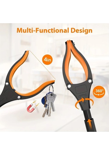 Oldfriend Yeşil 360 Derece Döner Maşalı 1/2/3 Parça Çöp Toplama Maşası - Yaşlılar Ve Profesyonel Kullanım İçin