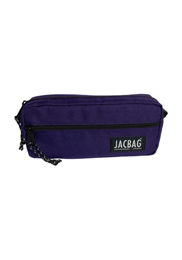 Jacbag Çift Fermuarlı Mor Kız Çocuk Kalem Kutusu Çok Renkli