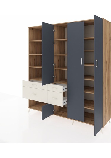 Kronos Dolap 14 Raflı 4 Çekmeceli 4 Kapaklı 220x59x243 Çam-antrasit/aytaşı Antrasıt/aytası Kronos Dolap 14 Raflı 4 Çekmeceli 4 Kapaklı 220x59x243 Çam-antrasit/aytaşı Antrasıt/aytası