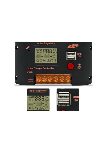 Youmex Akıllı Pwm Güneş Şarj Kontrol Cihazı - 10a Lityum/kurşun Asit Uyumlu, Lcd Ekranlı