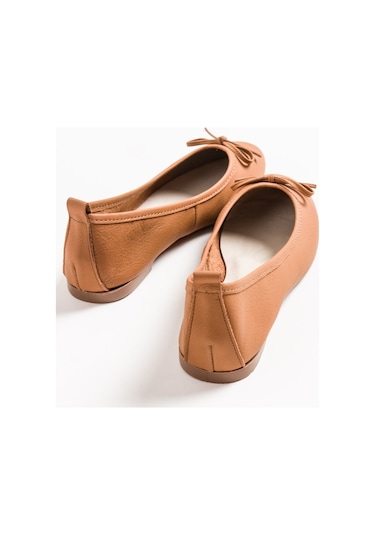 Luvishoes 01 Taba Cilt Kadın Babet Taba