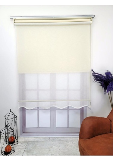 Bbb Keten Kumaşlı Çift Mekanizmalı Tül Stor Perde Mt3000