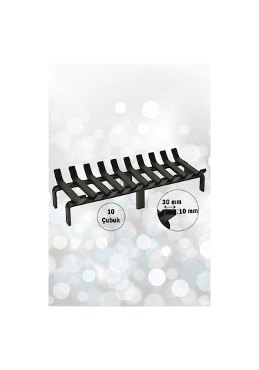 60 Cm X 32 Cm 10 Çubuklu Ekstra Şömine Izgarası Dar Gözlü Izgara