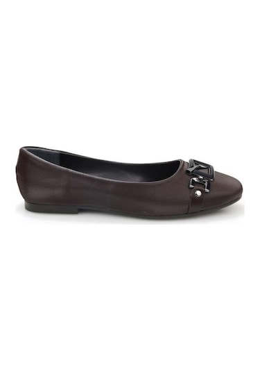 Papuçcity Fendi 03417 Kadın Günlük Tokalı Babet Kahve