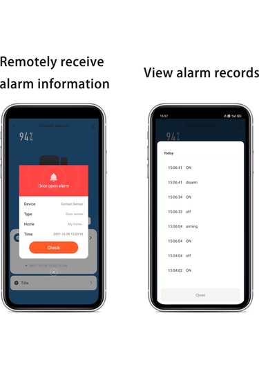 Mufunye Tuya Wifi Akıllı Kapı Pencere Sensörleri Akıllı Ev Alarm Cihazları Kablosuz Cep Telefonu App Uzaktan