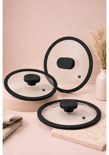 20/24/26 Cm Silikon Cam Kapak Ve Tepeleri
