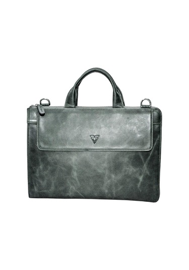 Hakiki Deri Laptop Askılı Evrak Çantası / 9517 Gri Dumanlu-133267 Siyah