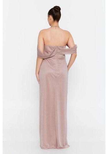 Doridorca Kadın Büyük Beden Düşük Kollu Uzun Abiye Elbise 6149 Y.vizon Y.vizon