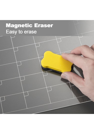 Mufunye Buzdolabı İçin 40x30cm Akrilik Manyetik Takvim - Kuru Silme, Kaliteli Materyal, Kolay Kurulum, Planlama Ve Hatırlatmalar İçin Dy1077 Siyah