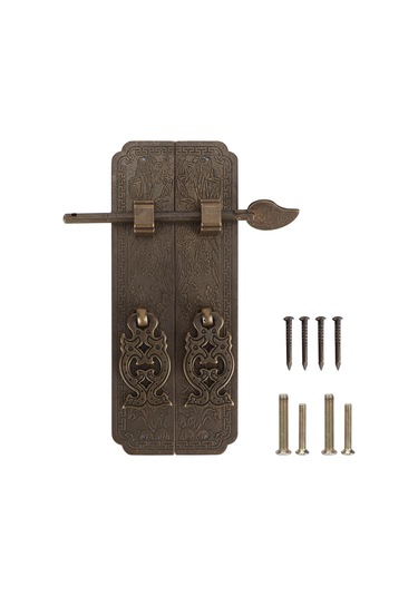 Çin Tarzı Kapı Kolu Seti Antik Bakır Bahçe Kapı Kulpu Huiliang