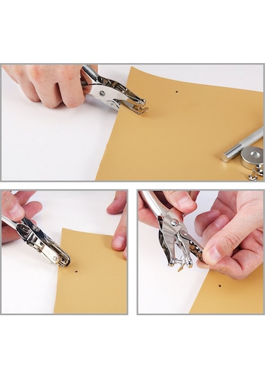 Yaozixa Deri Aksesuar Takımı: 300 Adet Pirinç Çift Kapaklı Perçin Ve Zımba Seti Diğer