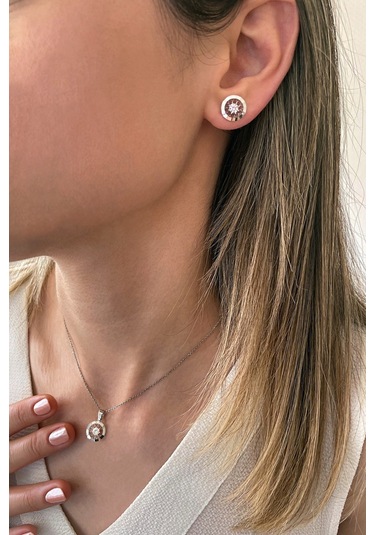 Zirkon Taşlı 925 Ayar Gümüş Set - 67018501 Gümüş