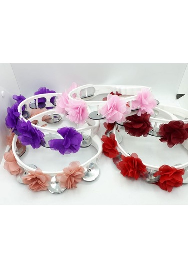 Lazer Çiçekli Tutmalı Plastik Tef Kına Gecesi 4 Adet