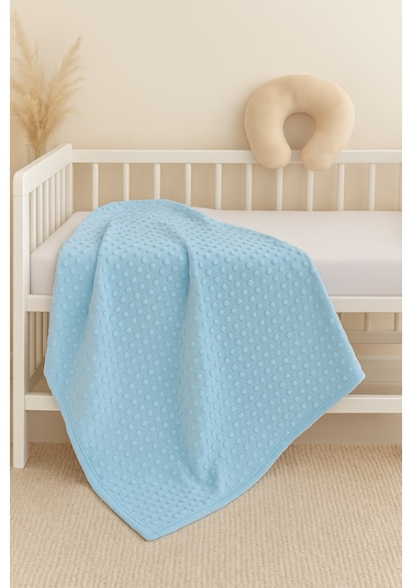 Aksu Tomurcuk Bebek Battaniyesi + Boyunluk Bebe Mavi