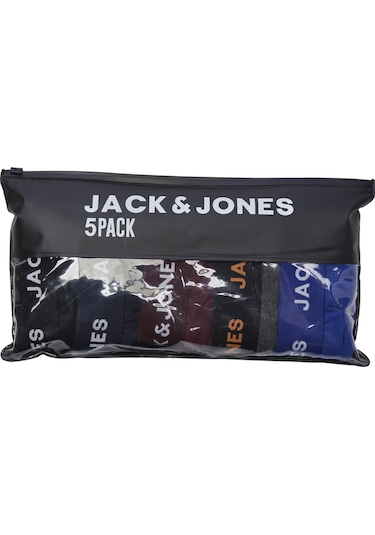 Jack & Jones Erkek 5'li Düz Renk Boxer Paketi Black Siyah