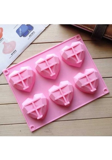 Ganzhoushop Sones Silikon Pişirme Kalıpları, Kek Ve Mus Şeklinde 6'lı Set, Dıy Tatlı Kalıpları, Kalp Desenli Diğer