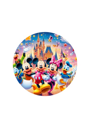 Walt Disney Yuvarlak Pasta Yenilebilir Resim Baskı 20 Cm