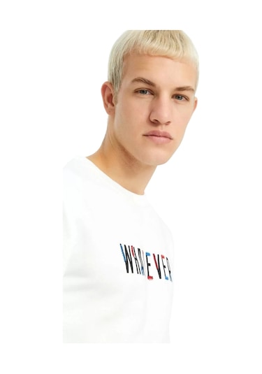 The Crow Whatever Erkek Sweatshırt Tc1904 Ekru