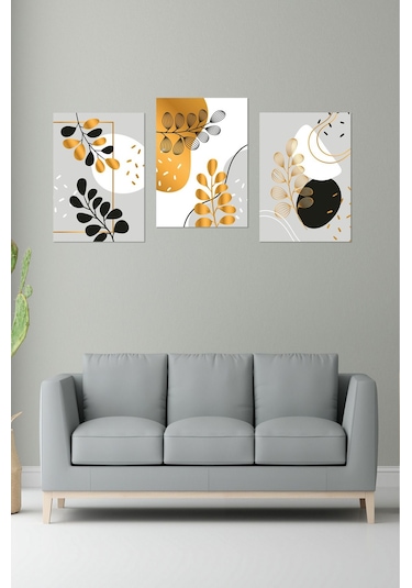Notpa 3' Lü Tablo Set Altın Çiçekler 21 X 30 8692016028172