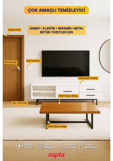 Supta Mix Çok Amaçlı Temizlik Maddesi 6 x 1 L