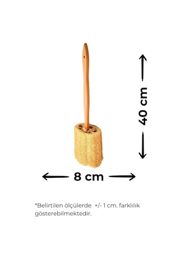 Ahşap Saplı Doğal Kabak Lifi Sırt Fırçası 8 x 40 CM