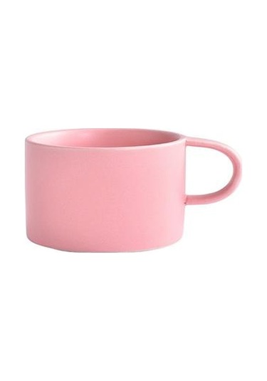 Kahve Kupa Seramik Süt Latte Kupası Sevimli Tumbler Bardaklar Avrupa Tarzı Saf Renk Çift Seramik Kupa Yaratıcı Hediye Drinkware Kupalar Pembe Ahşap