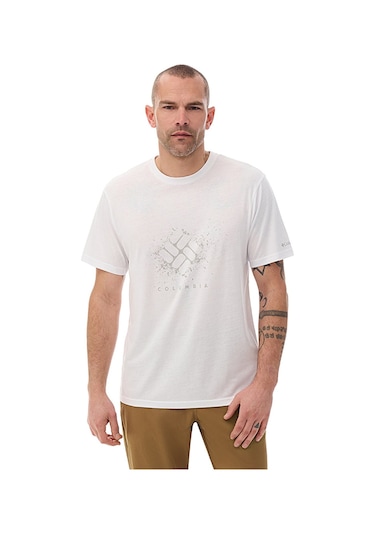 Columbia Cs0480 Csc M Splatter Gem Ss Tee Erkek T-shirt-33094 Beyaz