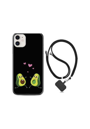 iPhone Uyumlu 11 Kılıf Boyun Askılı Aşık Avokadolar 1642