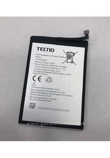 Tecno Spark 8C (KG5k) Batarya 4500 mAh