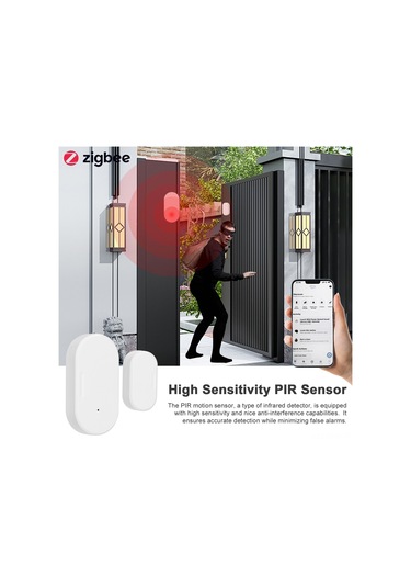 Kosona Akıllı Ev İçin Zigbee Kapı/pencere Sensörü - Uzaktan İzleme Ve Alarm, Kolay Kurulum, Pil Uyarısı, Beyaz