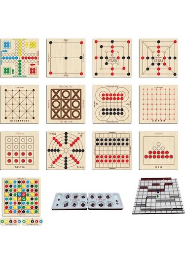 Ahşap Klasik Zeka ve Strateji Oyun Seti 15 Li