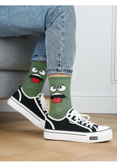 Responce 5 Çift Baskılı Uzun Çorap Seti 365222325 Gri