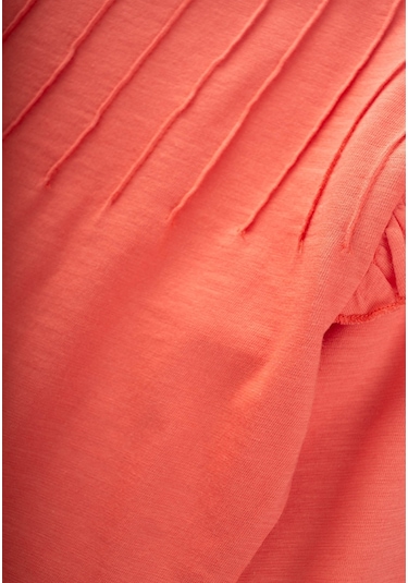 Cigit Nervür Detaylı T-shirt Takım 2-8 Yaş Mercan Mercan